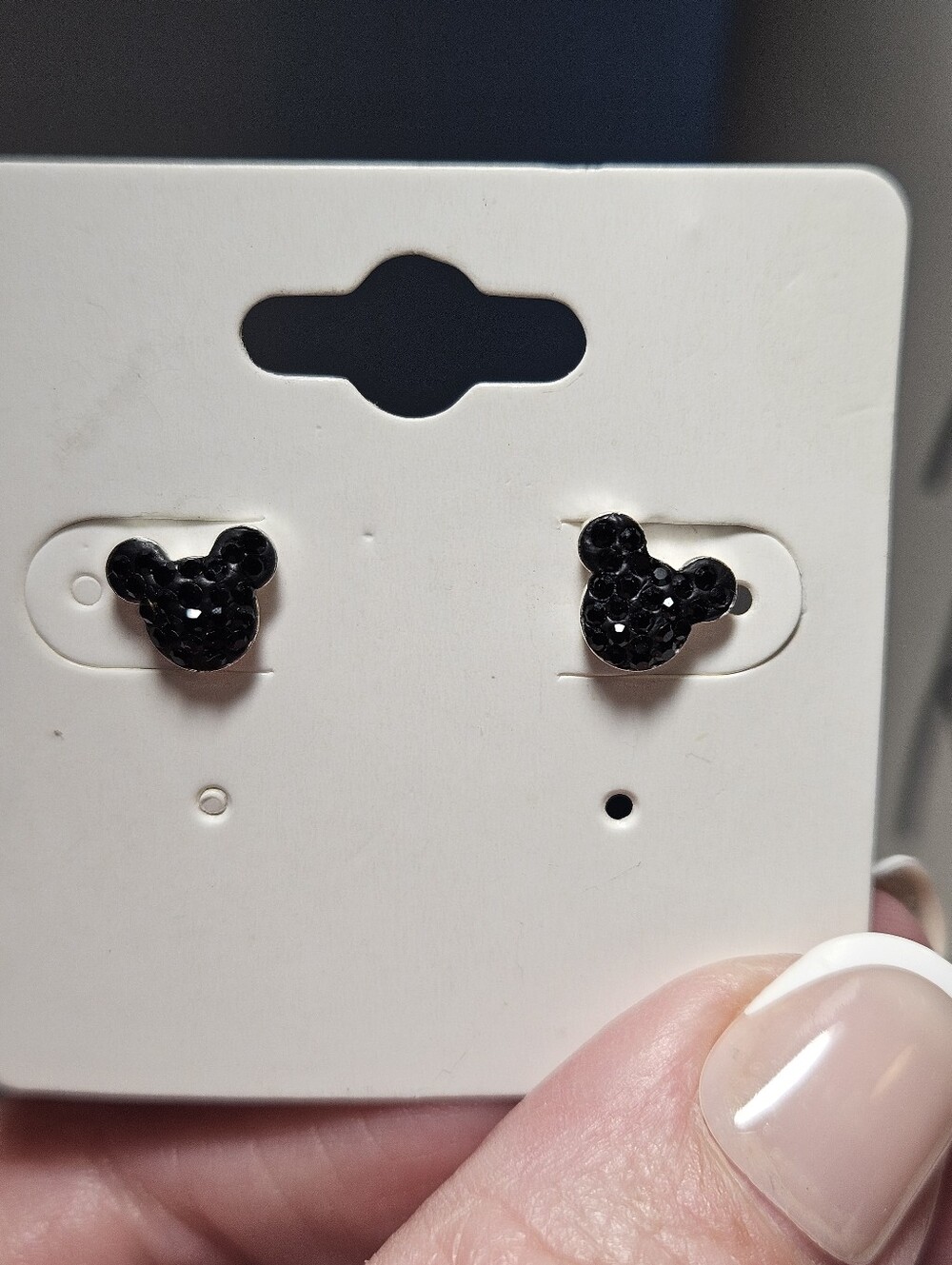 Black Crystal Disney Mickey Mouse Stud Earrings